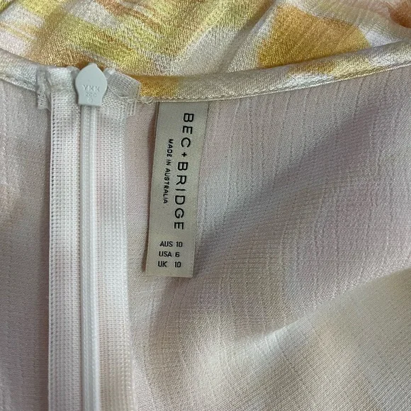 Bec And Bridge Indi V Maxi Dress In Floral Haze Size 6 - Picture 14 of 15